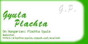 gyula plachta business card